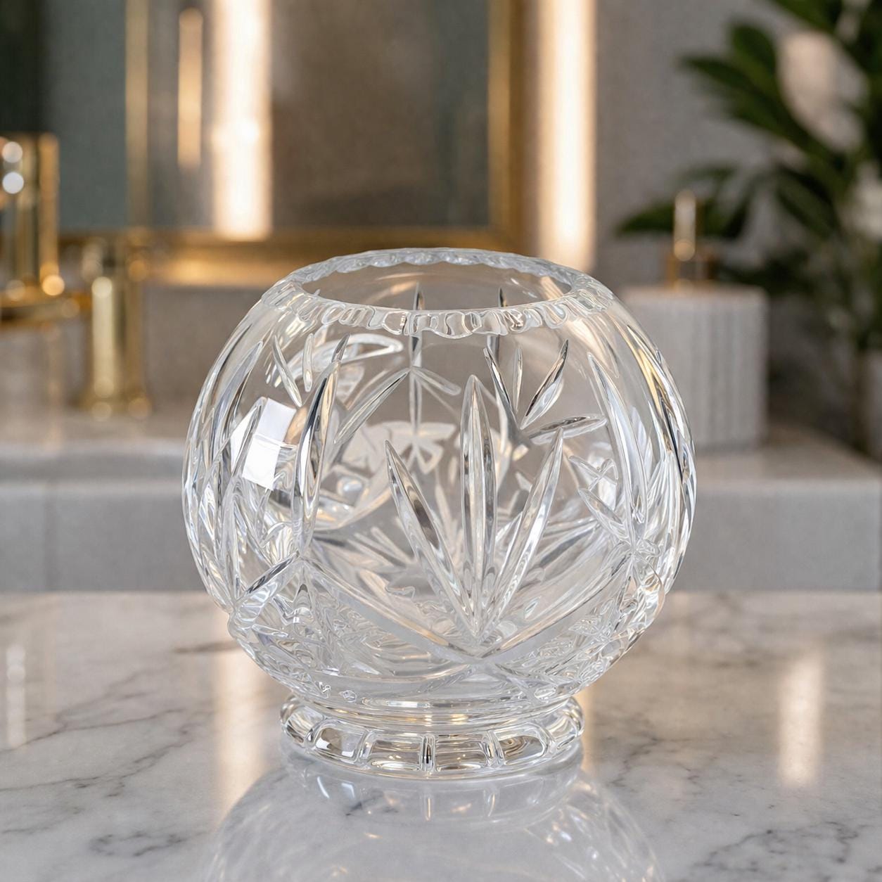 Lead Crystal Rose Bowl - Etsy