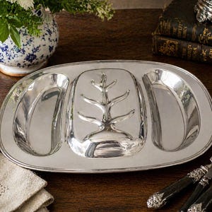Silver on Copper Platter - Etsy