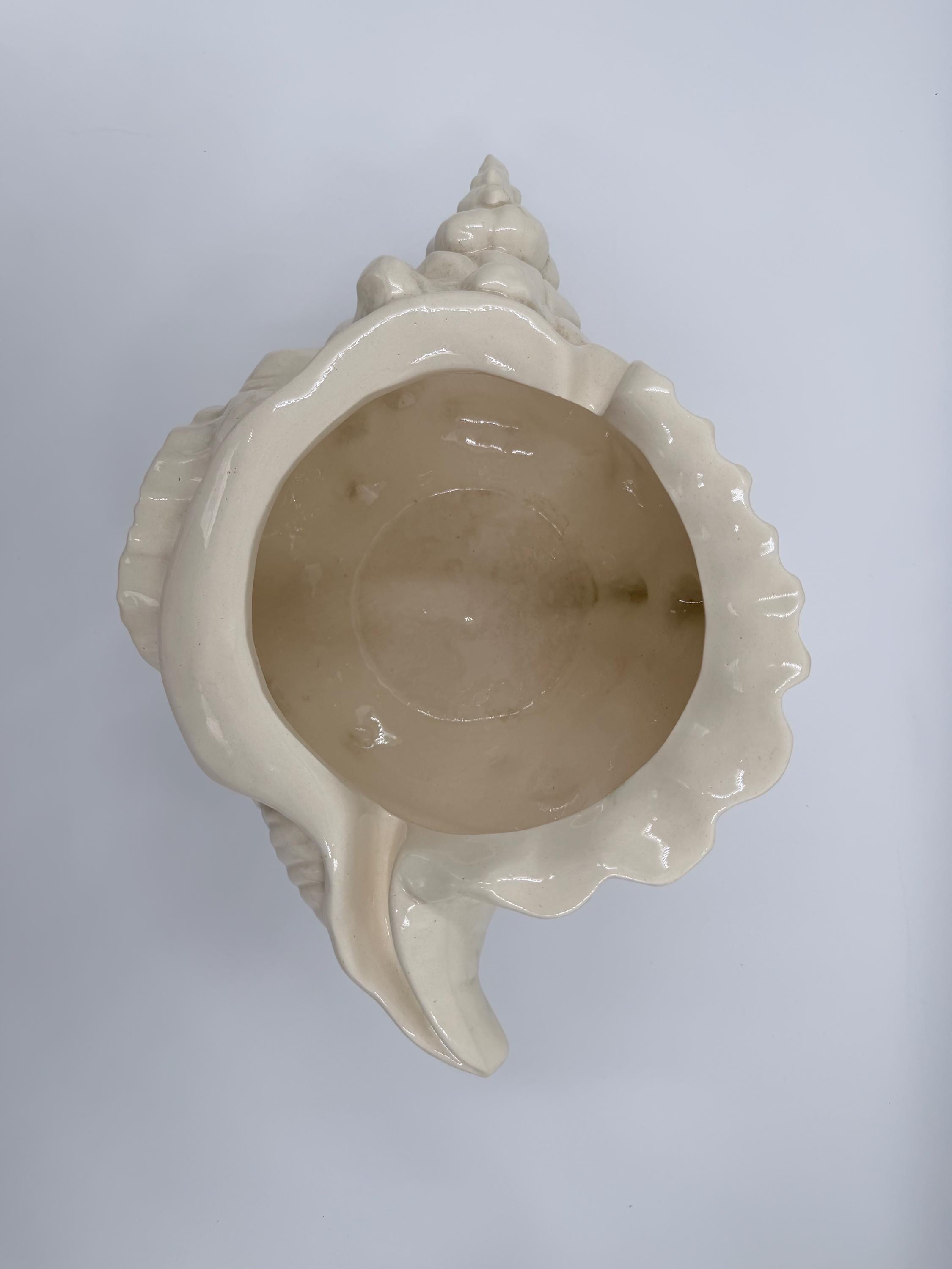 Large Vintage Ceramic Conch Shell Planter 1987 Coastal Cachepot ...
