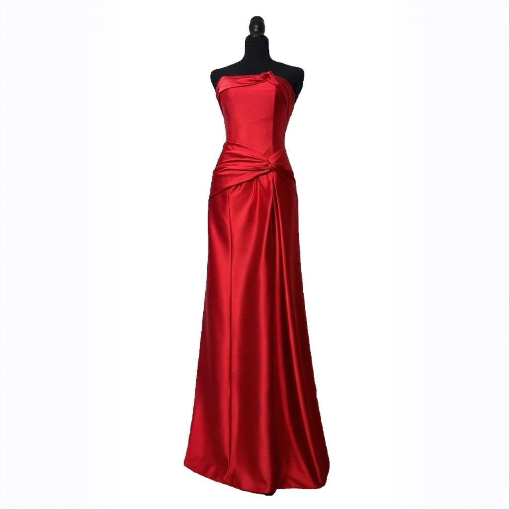 Strapless Red Gown - Etsy Strapless Red Gown - Etsy