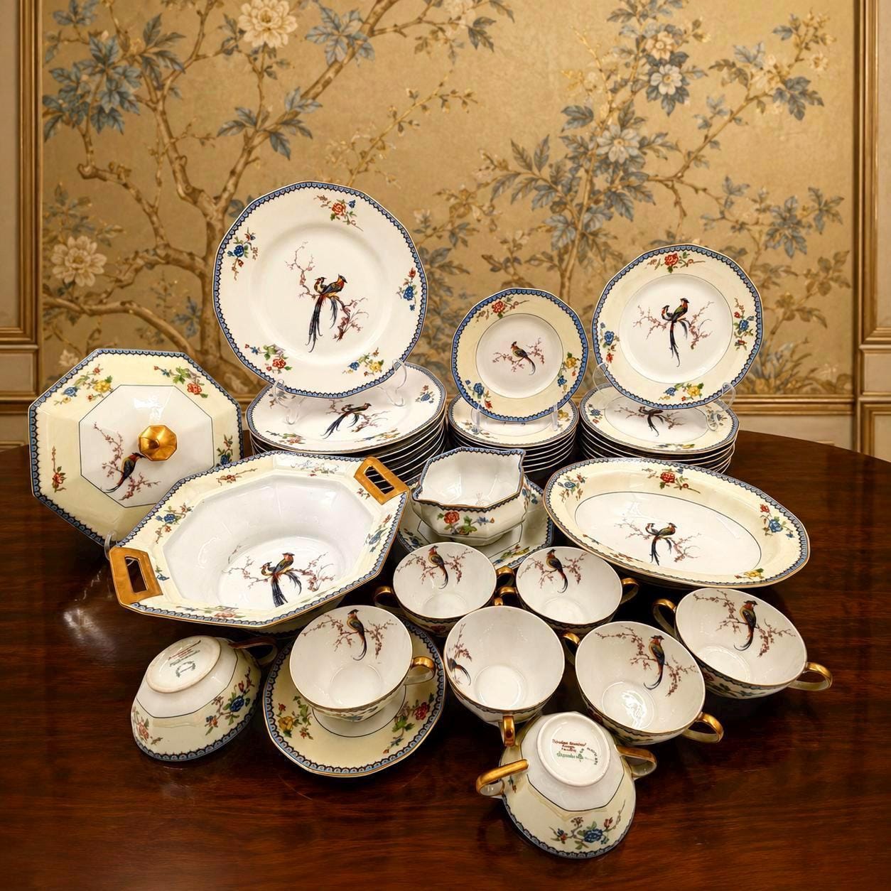Vintage China With Bird of Paradise - Etsy