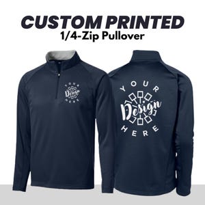 Custom Quarter Zip, Custom Printed Text Logo Sweatshirt, Monogram Zip Sweatshirt, Custom Business Logo 1/4 Zip Up Pullover, Branding Shirts