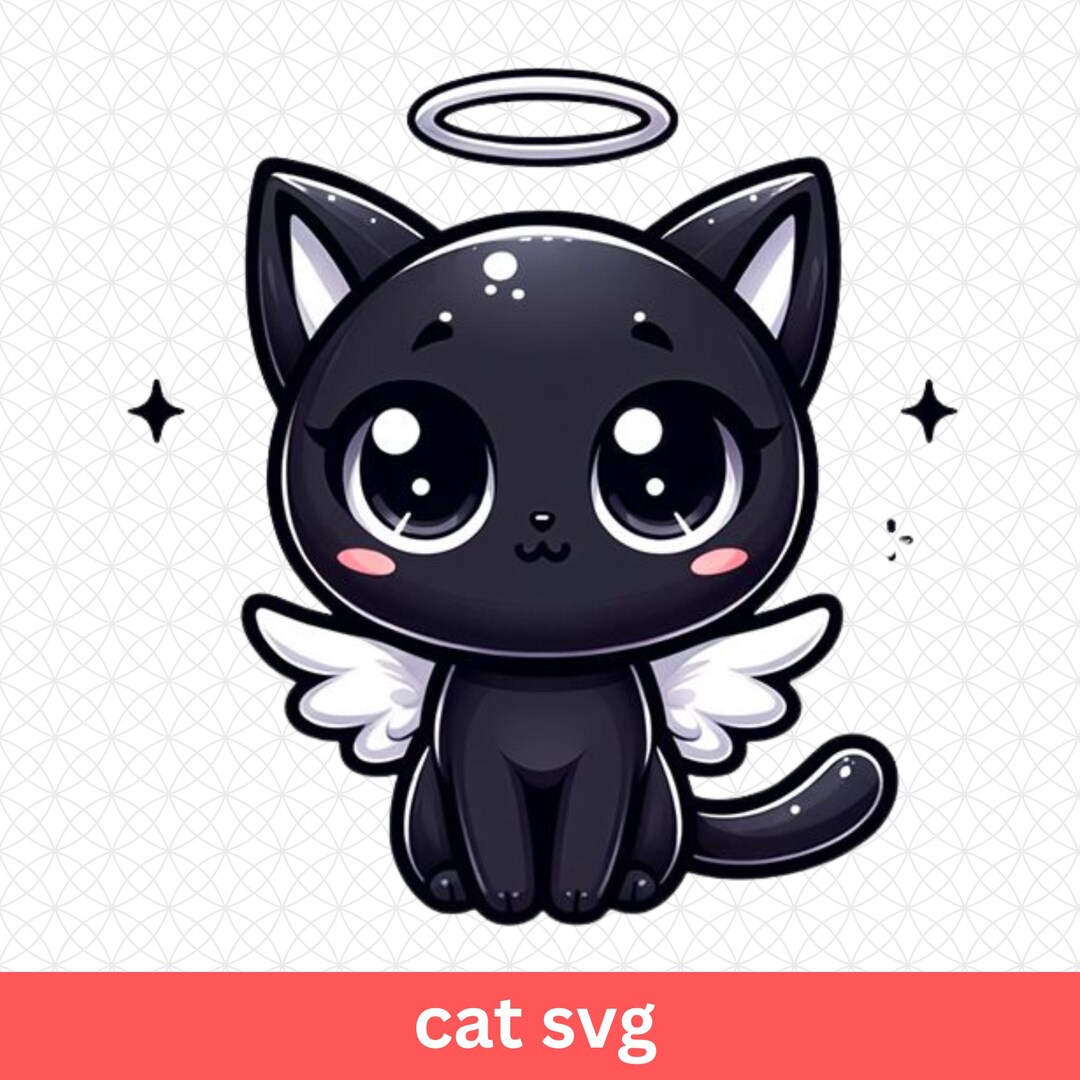 Kawaii Cat SVG PNG, Cute Cat Face Cricut File, Kitty Clipart for Crafts ...