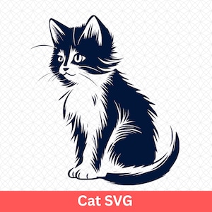 Cat SVG Cut File | Cute Kitty Face for Cricut & Silhouette | Funny Pet Lover Design | Instant Digital Download