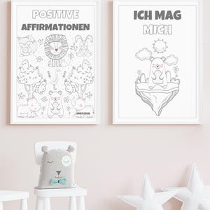 18 affirmations pour enfants, fichier numérique, téléchargement, écolier, tout-petit, cadeau, anniversaire, images d'animaux