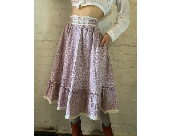 Vintage Gunne Sax Jessica's Gunnies Lace Up Floral