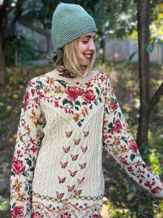 Vintage Laura Ashley Sweater Tunic Vintage Floral 