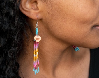 Sweetheart Charm Beaded Earrings | Valentine's Day Gift, Native Made