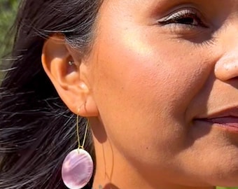 Wampum Shell Earrings | Native American Made | Size 30 mm |