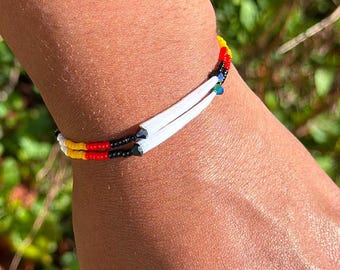 Medicine Wheel Dentallium Bracelet – Adjustable | Native Made