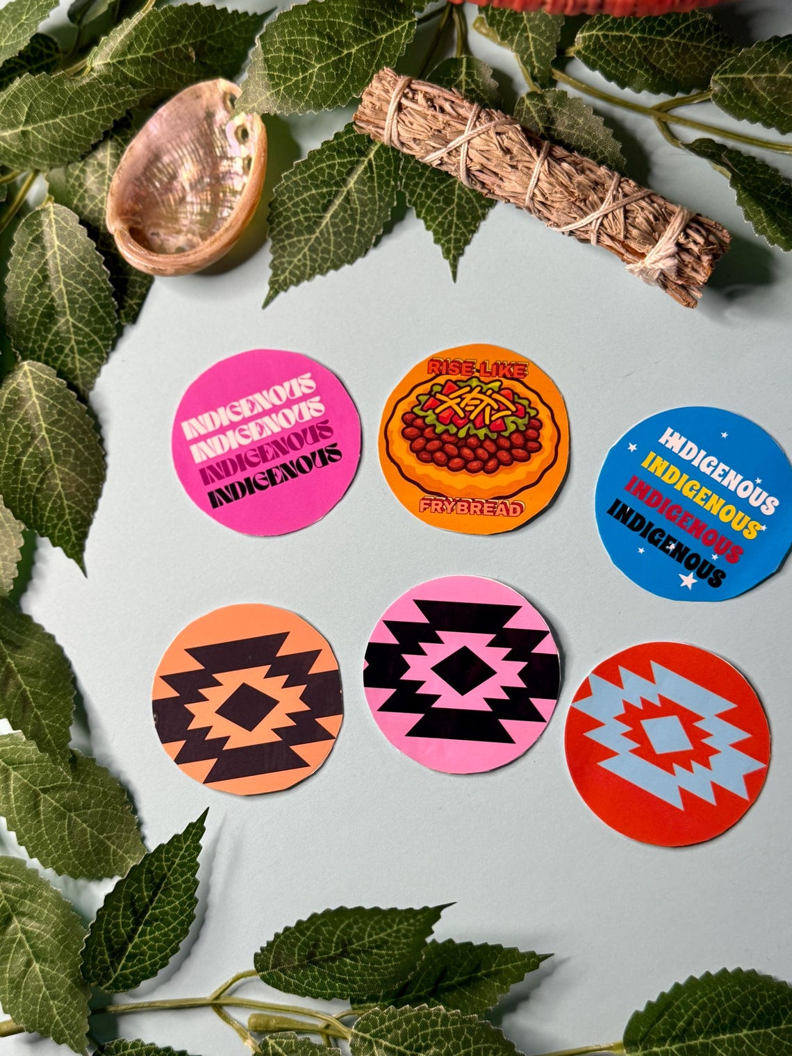 Native Button Sticker Native American Stickers | Fry Bread, Indigenous Pride & Geometric ...