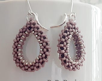 Lavender Plumb Teardrop Earrings