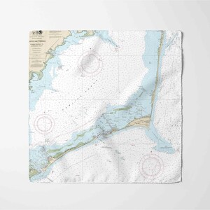 Cape Hatteras Nautical Chart Silk Scarf | North Carolina Coastal Map image 7