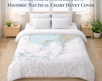 Watch Hill & Napatree Point Historic Nautical Chart Duvet Cover – Coastal Rhode Island Bedding