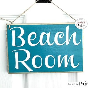 8x6 Beach Room Custom Wood Sign Nautical Beach House Coastal Living Sand Sun Fun Door Plaque