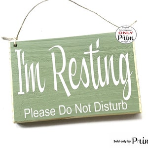 8x6 Resting Please Do Not Disturb Custom Wood Sign Shhh Soft Voices Not Knock Unavailable No Soliciting Day Sleeper Resting Door Plaque