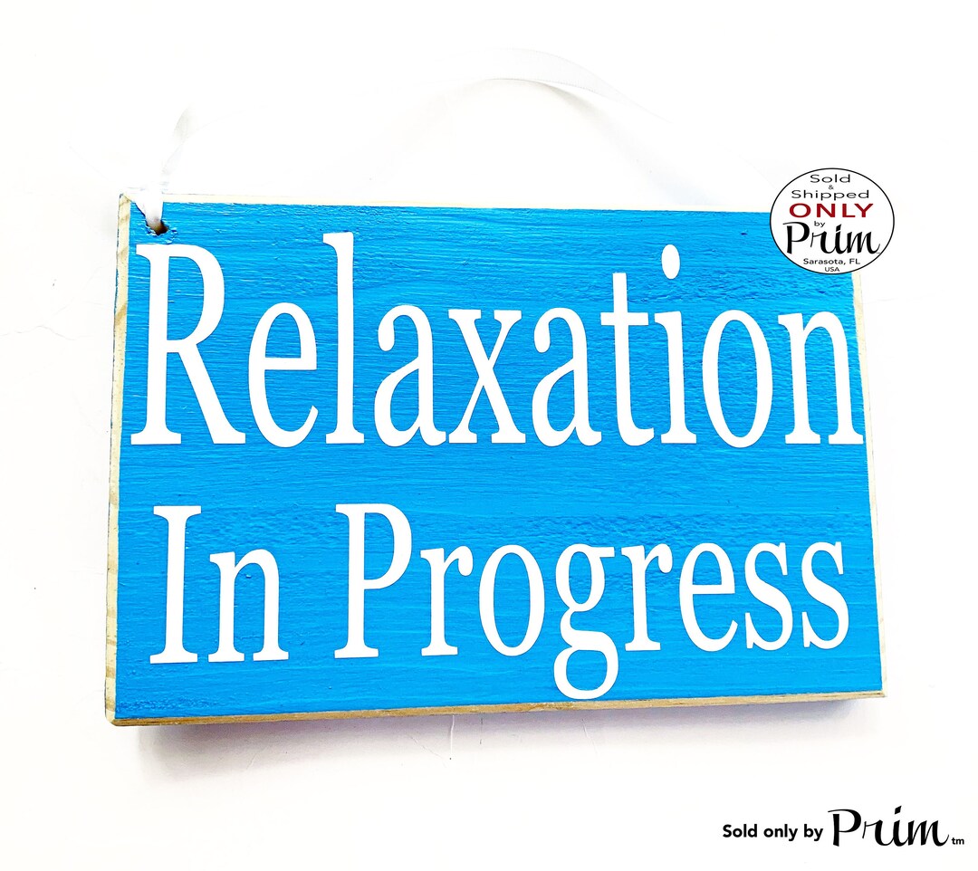 8x6 Relaxation in Progress Session Do Not Disturb Spa Salon Custom Wood ...