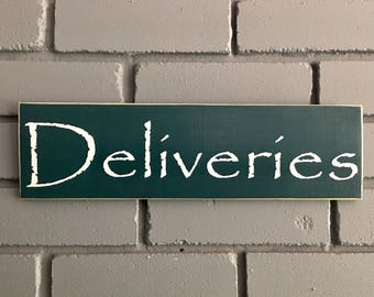 14x4 Deliveries Custom Wood Sign Delivery Package Garage Facility Wall Door Hanger Plaque