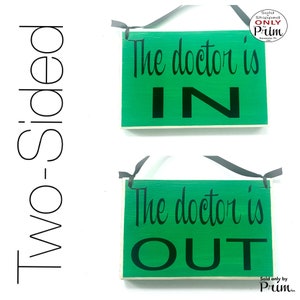8x6 The Doctor is In Out Custom Wood Sign | Room Available With a Patient Please Do Not Disturb | Office Business Unavailable Door Plaque