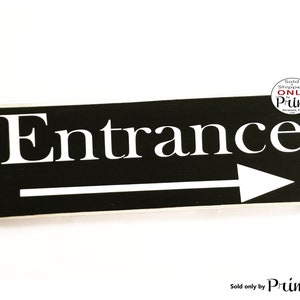 14x6 Custom Entrance Arrow Front Door Custom Wood Sign | Business Corporate Deliveries Leave Packages  Directional Wall Decor Plaque