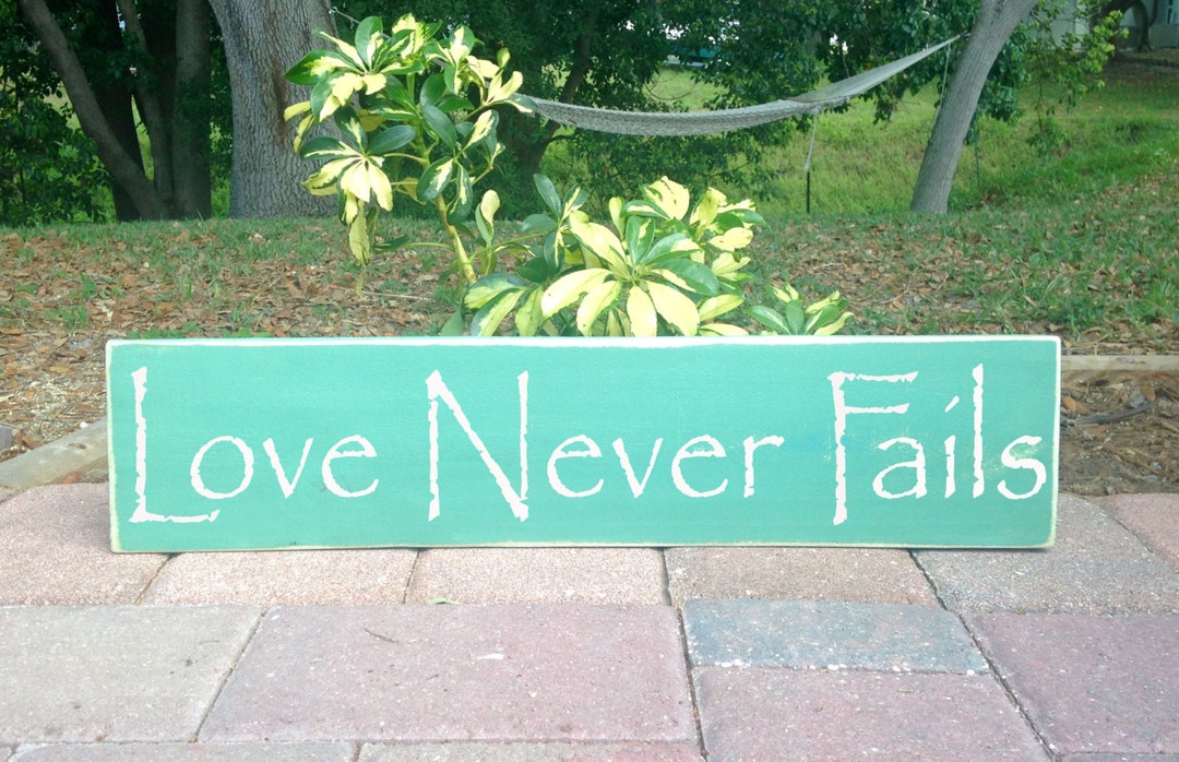 18x4 Love Never Fails Custom Wood Sign Family Friends Love - Etsy