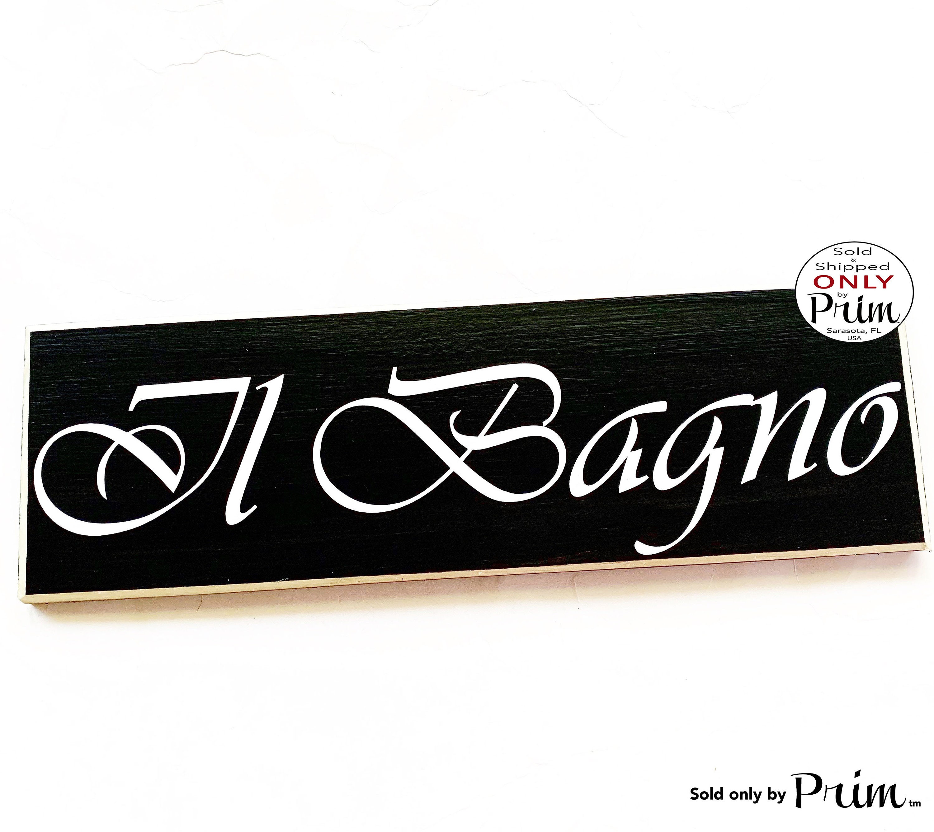 14x4 Il Bagno Custom Wood Sign Italian Restroom Bathroom Bath | Etsy