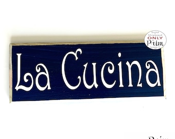 10x4 La Cucina Italian Custom Wood Sign | Mangia Kitchen Cook Chef Plaque | Italy Kitchen Wall Decor | Italian Kitchen Decor | Cucina Plaque