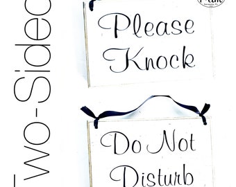 Two Sided 8x6 Do Not Disturb Please Knock Custom Wood Sign In Session Progress Welcome Busy Meeting Spa Salon Office Door Hanger Plaque