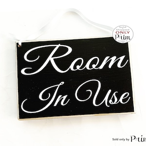8x6 Room In Use Custom Wood Sign | Meeting In Session Conference Massage Spa Salon Please Do Not Disturb Wall Door Plaque Hanger