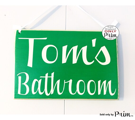 10x8 Personalized Name Bathroom Custom Wood Sign Restroom Etsy