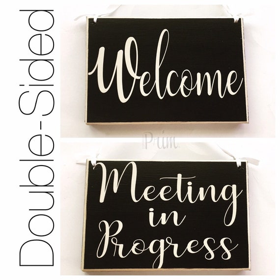 two sided 8x6 meeting in progress please do not disturb etsy