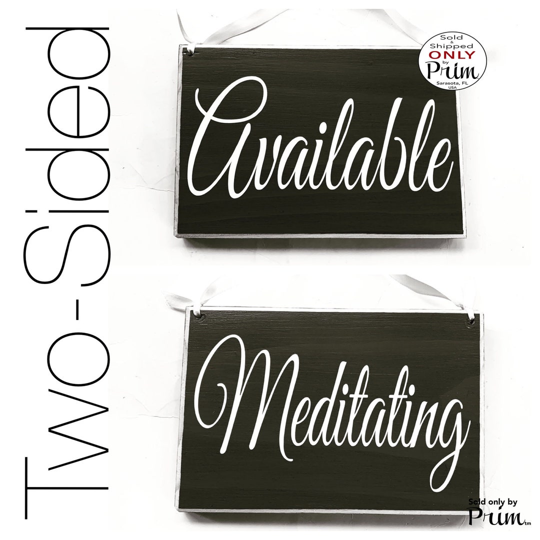 8x6 Available Meditating Custom Wood Sign Quiet Please in Session Do ...