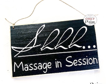 12x8 Shhh Massage In Session Custom Wood Sign Relaxation In Progress Session Treatment Room Salon Spa Relax Rejuvenate Therapy Wall Plaque