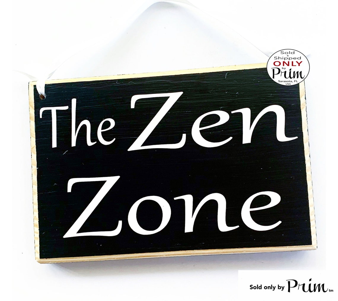 8x6 the Zen Zone Custom Wood Sign Zen Den Meditation in Etsy