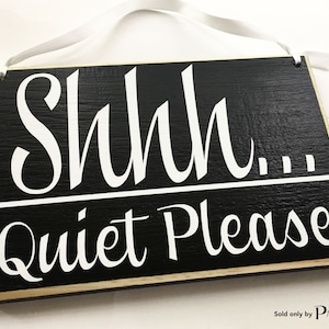 8x6 Shhh Silêncio Por favor Sinal de madeira personalizado na sessão Spa Não perturbe Vozes suaves Shhh Placa de porta de parede