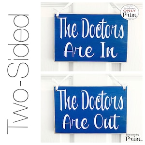 8x6 The Doctors are In Out Custom Wood Sign | Room Available With a Patient Please Do Not Disturb | Office Business Unavailable Door Plaque