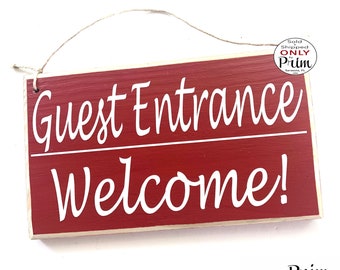 10x6 Guest Entrance Welcome Custom Wood Sign Suite Quarters Cottage Bed and Breakfast AirBnb Guest House Wall Decor Door Hanging Plaque