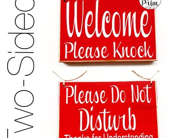 Two Sided 8x6 Please Do Not Disturb Welcome Please Knock Thanks For Understanding Custom Wood Sign In Session Spa Salon Office Door Hanger