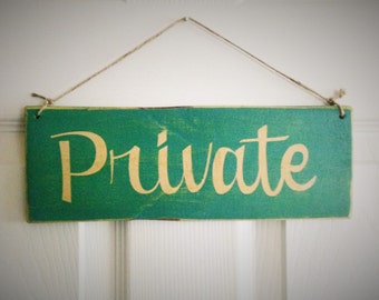 12x4 Private Custom Wood Sign | Office Spa Salon Store Boutique Shop Door Plaque Staff Employees Only Wall Decor