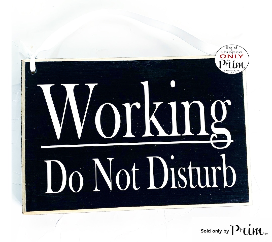 8x6 Working Do Not Disturb Custom Wood Sign Virtual Meetings in ...