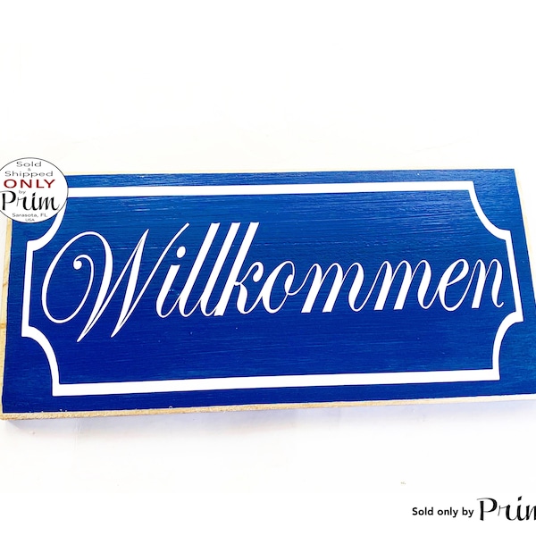 12x6 Willkommen Custom Wood Sign German Welcome Biergarten Oktoberfest Deutsch Wall Decor Hanger Door Plaque