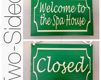 8x6 Welcome Spa Closed Salon Open Custom Wood Sign In Session Please Do Not Disturb Office Salon