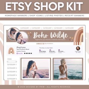 Etsy Shop Kit | Etsy Banner Templates | Etsy Store Listing Bundle | Canva Editable Template | Etsy Seller Branding Design | Store Mock Ups