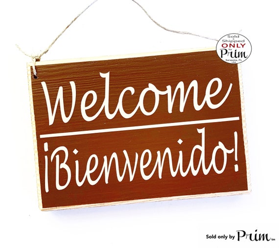 Bienvenido Unfinished Wood Word Cutout Spanish Welcome Sign 