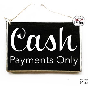 8x6 Alleen contante betalingen Custom Houten Bord Geen creditcard Cadeaubonnen Winkel Winkel Bord Spa Salon Kantoor Coupon Muur Decor Hanger Deurplaquette