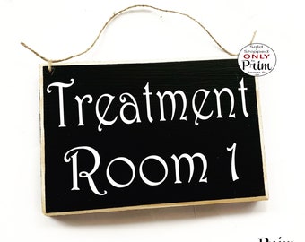 8x6 Treatment Room Door Number Custom Wood Sign | Business Medical Office Therapy Spa Service In Session Progress Health Care Hanger Plaque
