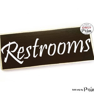 10x4 Restrooms Custom Wood Sign Office Business Bathroom Bath Loo Powder Room Restaurant Business Spa Store Retail Wall Door Plaque