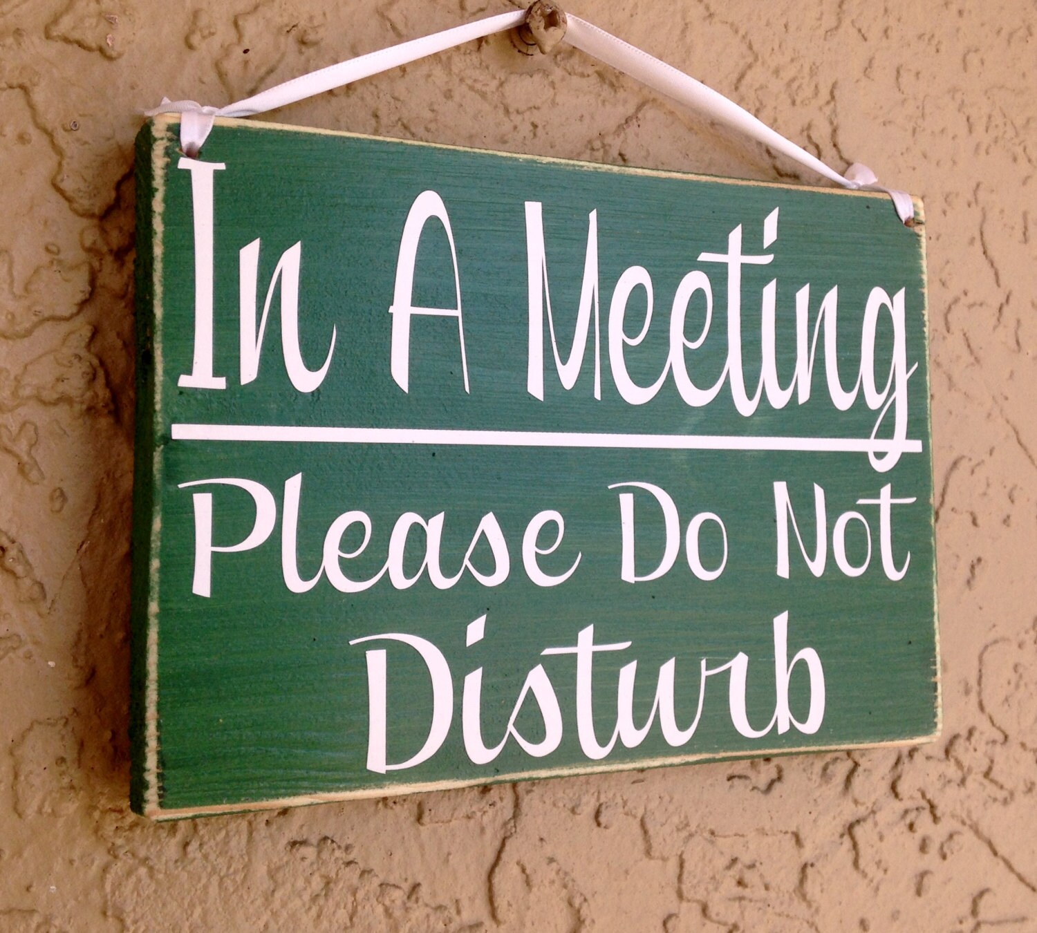 10x8 In A Meeting Please Do Not Disturb Custom Wood Sign | Etsy