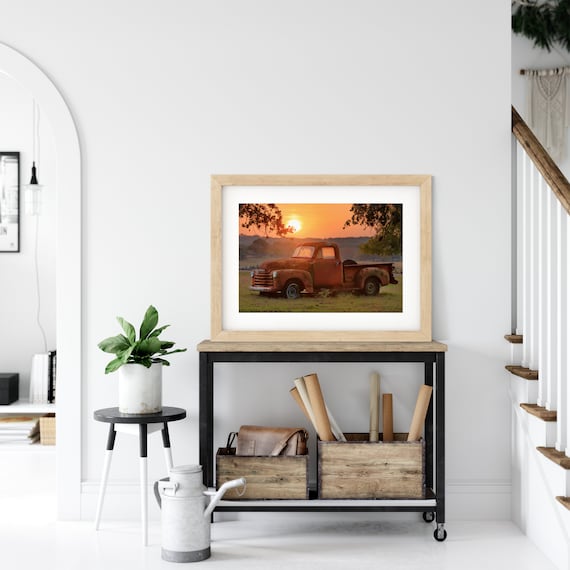 Vintage Chevy Farm Truck - Rusted Old Truck Country Scene - Rustic