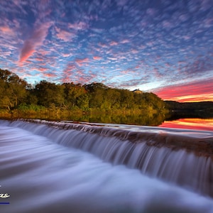 Sunset on The Blanco River in San Marcos, TX - Texas Hill Country Wall Art - Nature Photo Print - Water Landscape - Unframed - Unique Gift